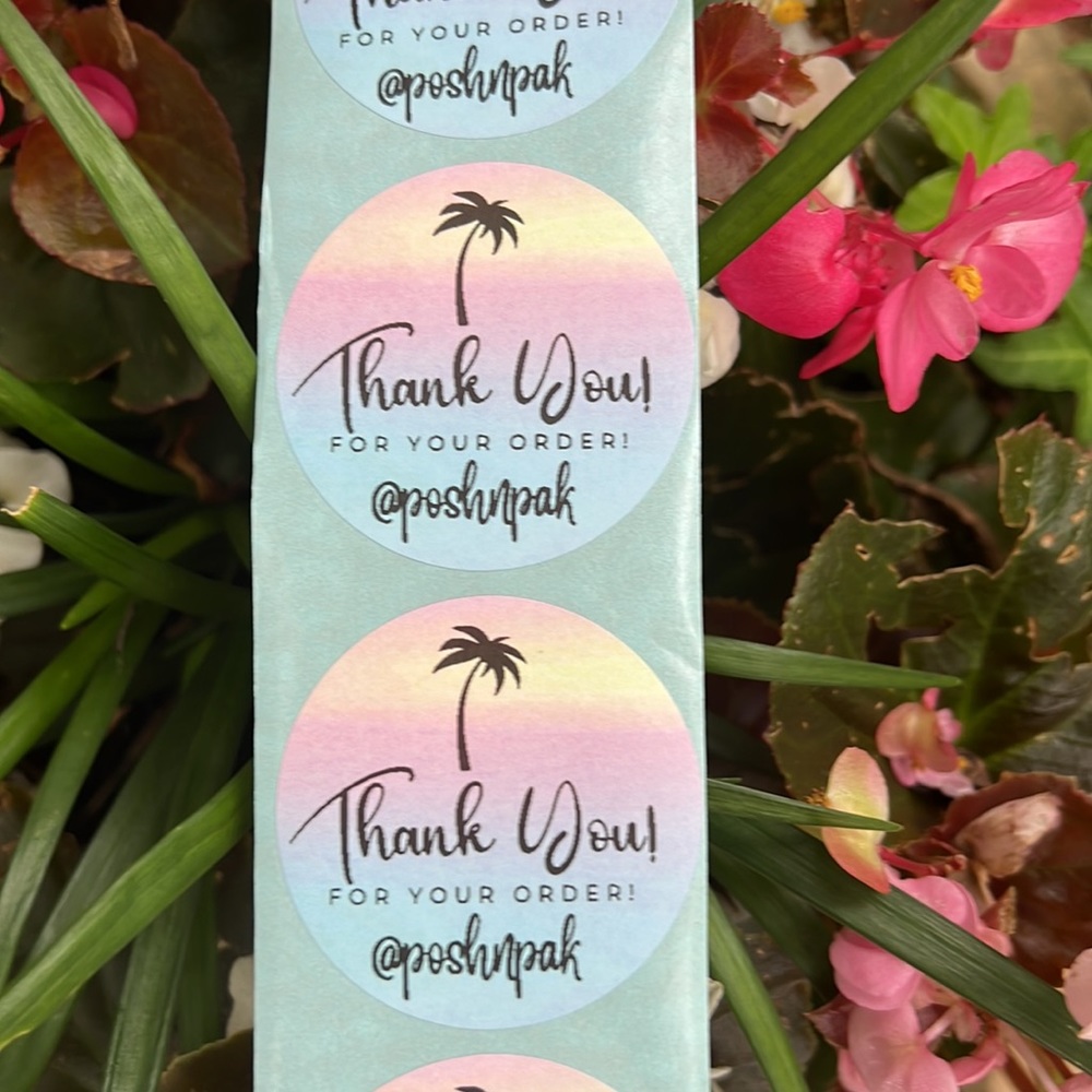 🎉 NEW! 🎉 100 CUSTOM THANK YOU STICKERS with your Closet name-🌴PALM TREE